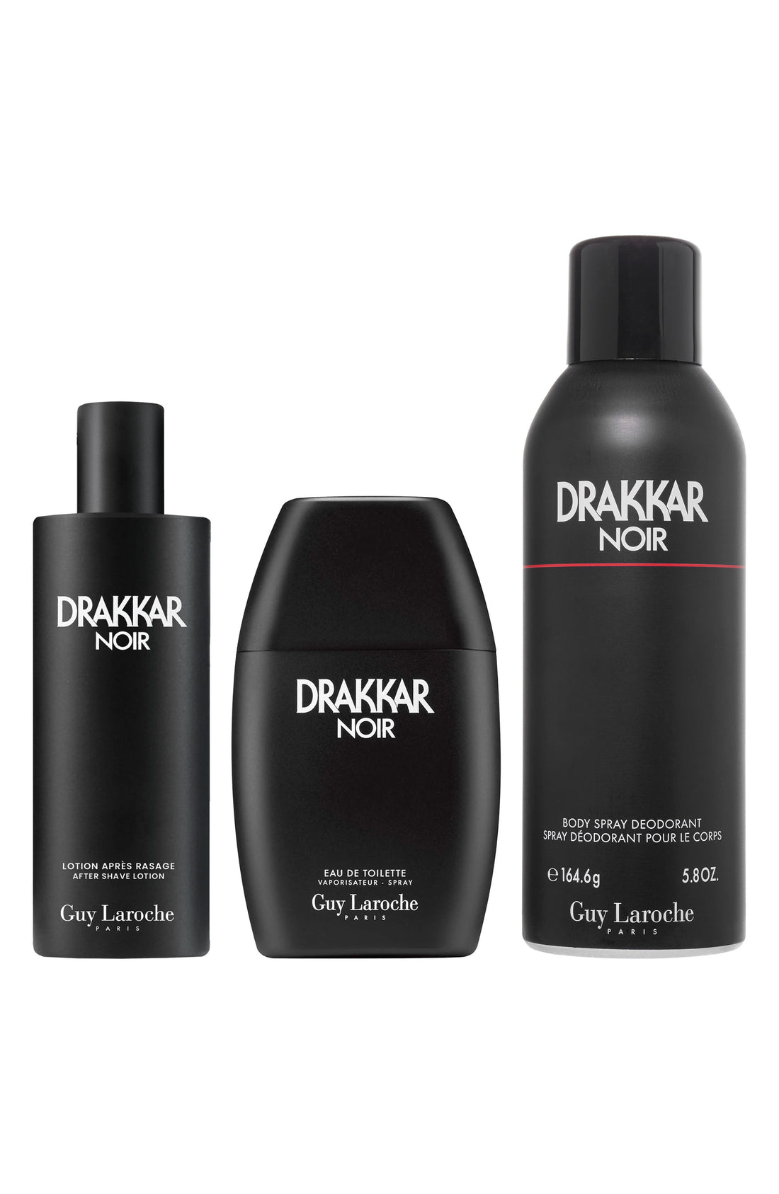 Drakkar Noir 3 Pc Set 3.4, As 3.4, Deo 5.8 Oz Eau De Toilette Spray for Men