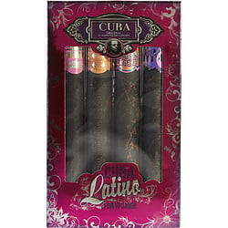 Latino Cactus, Carnaval, Copacabana, Maya / Each by Cuba 1.17 Oz Eau De Parfum for Women 4 Pc Set