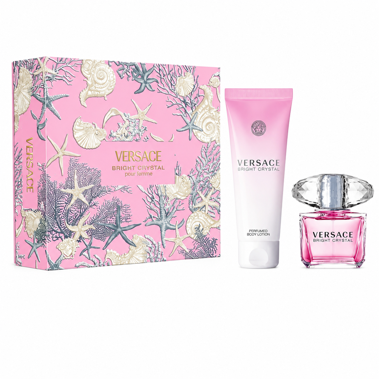 Perfume Versace Bright Crystal 2Pcset 3.0  EDT Spray / 5.0 Bl for Women
