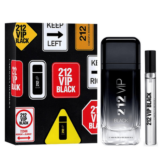 212 VIP by Carolina Herrra Trave Set 2 pcs (3.4 oz EDP Spray & 0.34 oz EDP Spray) Men