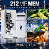 212 Vip by Carolina Herrera 3.4 Oz Eau De Toilette Spray for Men