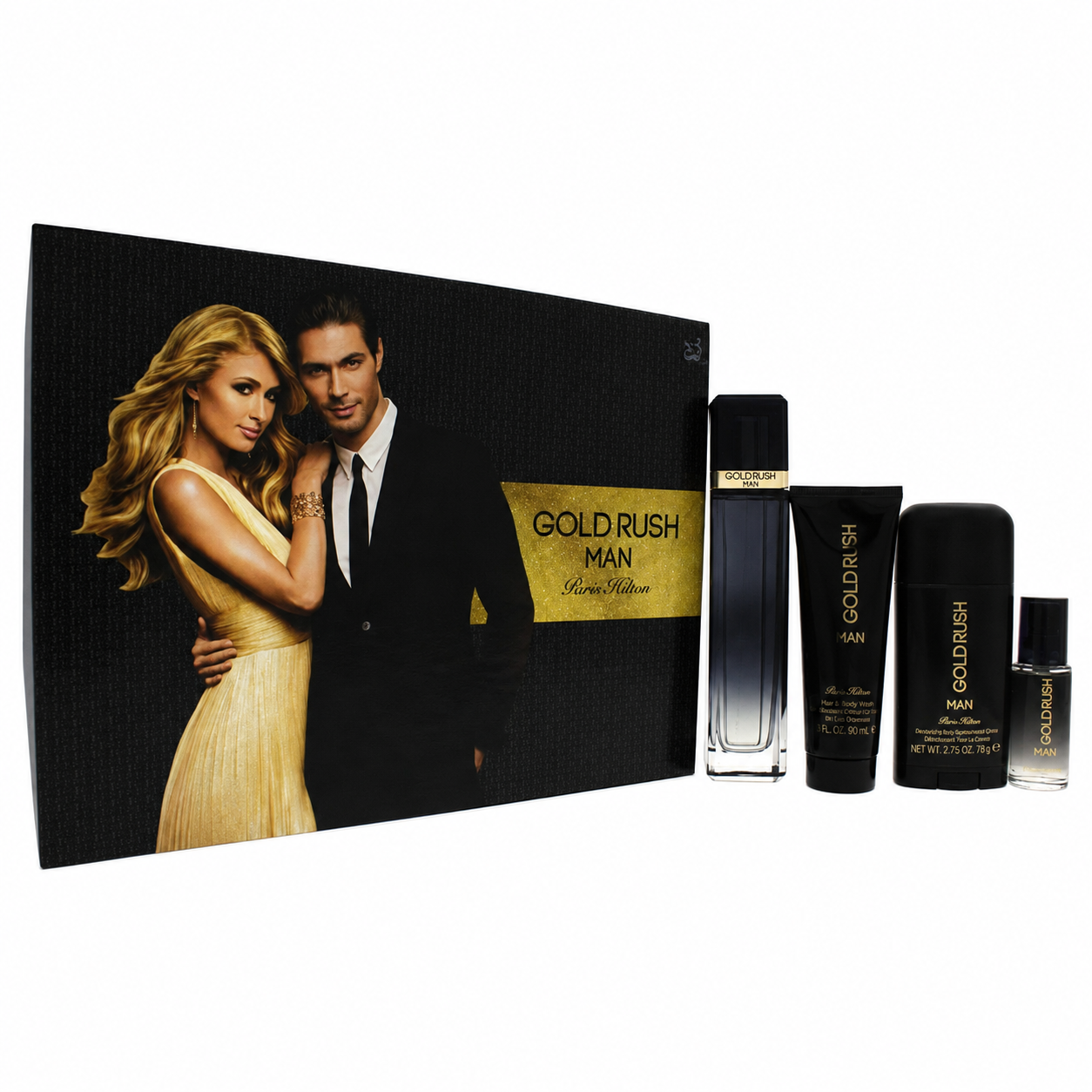 Paris Hilton Gold Rush 4 pc Gift Set for Men