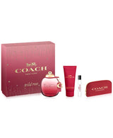 Perfume Coach Wild Rose 4Pcset 3.0  EDP Spray / 3.4 Oz Bl / 7.5Ml  EDP Spray / Designer Pouch for Women