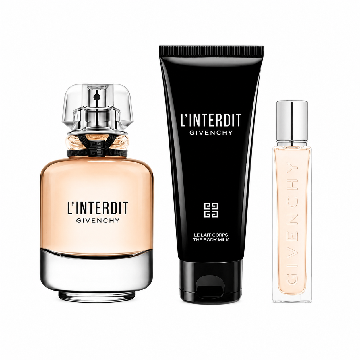 Perfume Givenchy L'Interdit 3Pcset 2.7  EDP Spray / 2.5 Oz Bl / 12.5 Oz  for Women