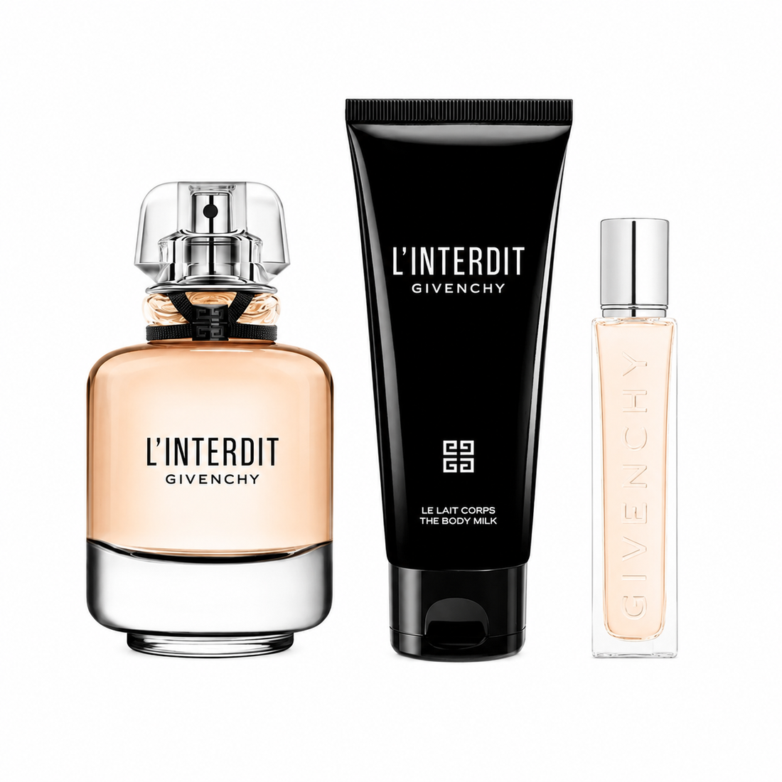 Perfume Givenchy L'Interdit 3Pcset 2.7  EDP Spray / 2.5 Oz Bl / 12.5 Oz  for Women