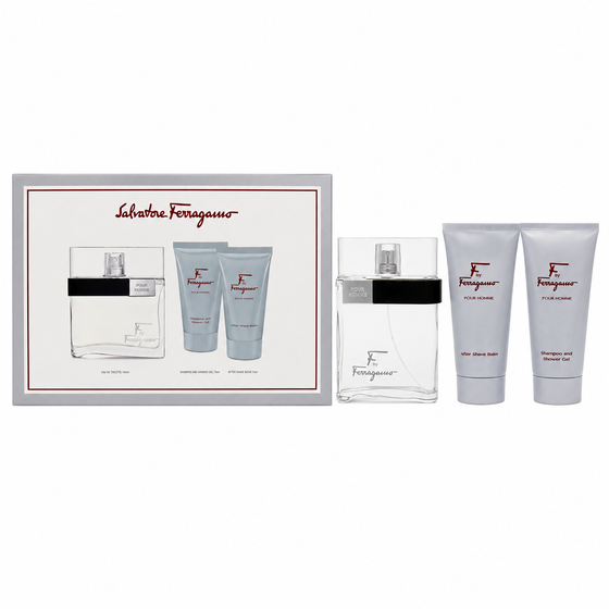 F by Salvatore Ferragamo for Men - 3 Pc Gift Set