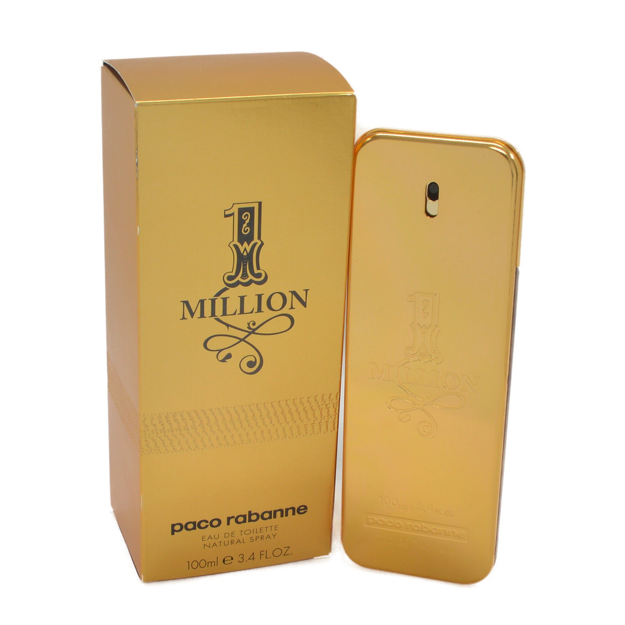 1 Million by Paco Rabanne 3.4 Oz Eau De Toilette Spray for Men front product image (UPC 3349666007921)