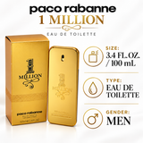 1 Million by Paco Rabanne 3.4 Oz Eau De Toilette Spray In Box for Men