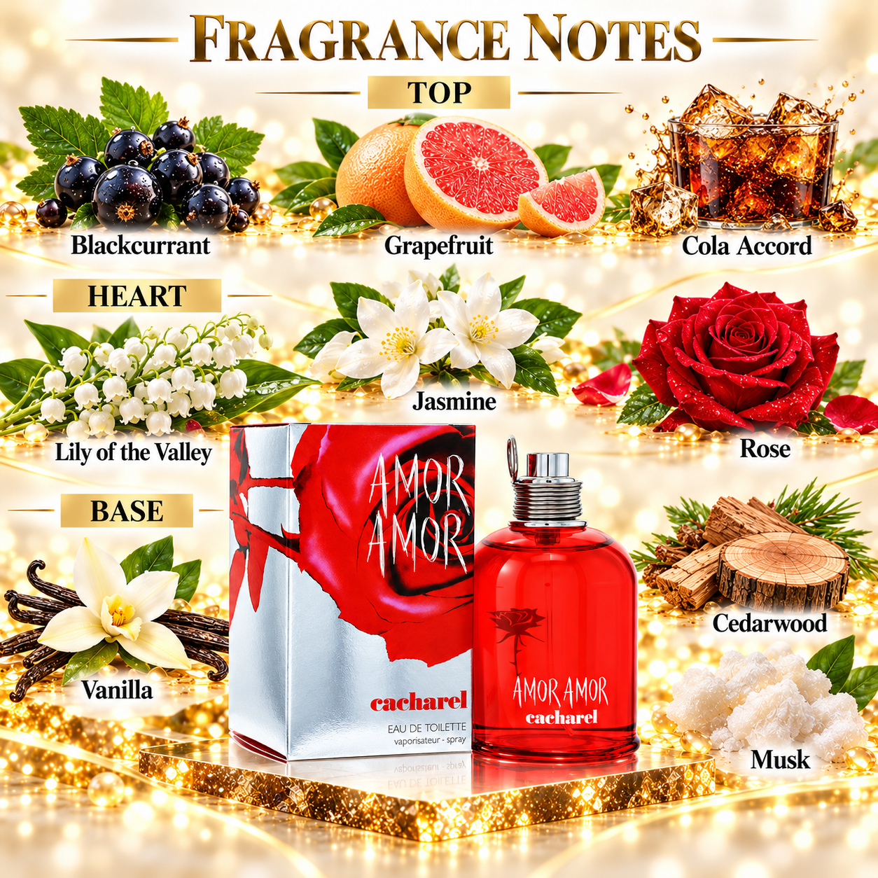 Amor Amor by Cacharel 3.4 Oz Eau De Toilette Spray for Women enhanced image 1
