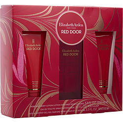 Red Door Display Box by Elizabeth Arden 3.4 Oz Eau De Toilette Spray for Women 3 Pc Set