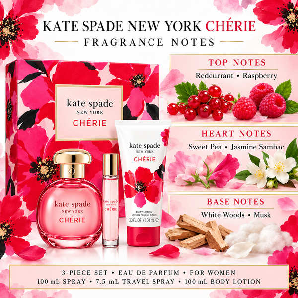 Spade Cherie 3.4 / Hard Box by Kate 15 Ml Eau De Parfum for Women 3 Pc Set
