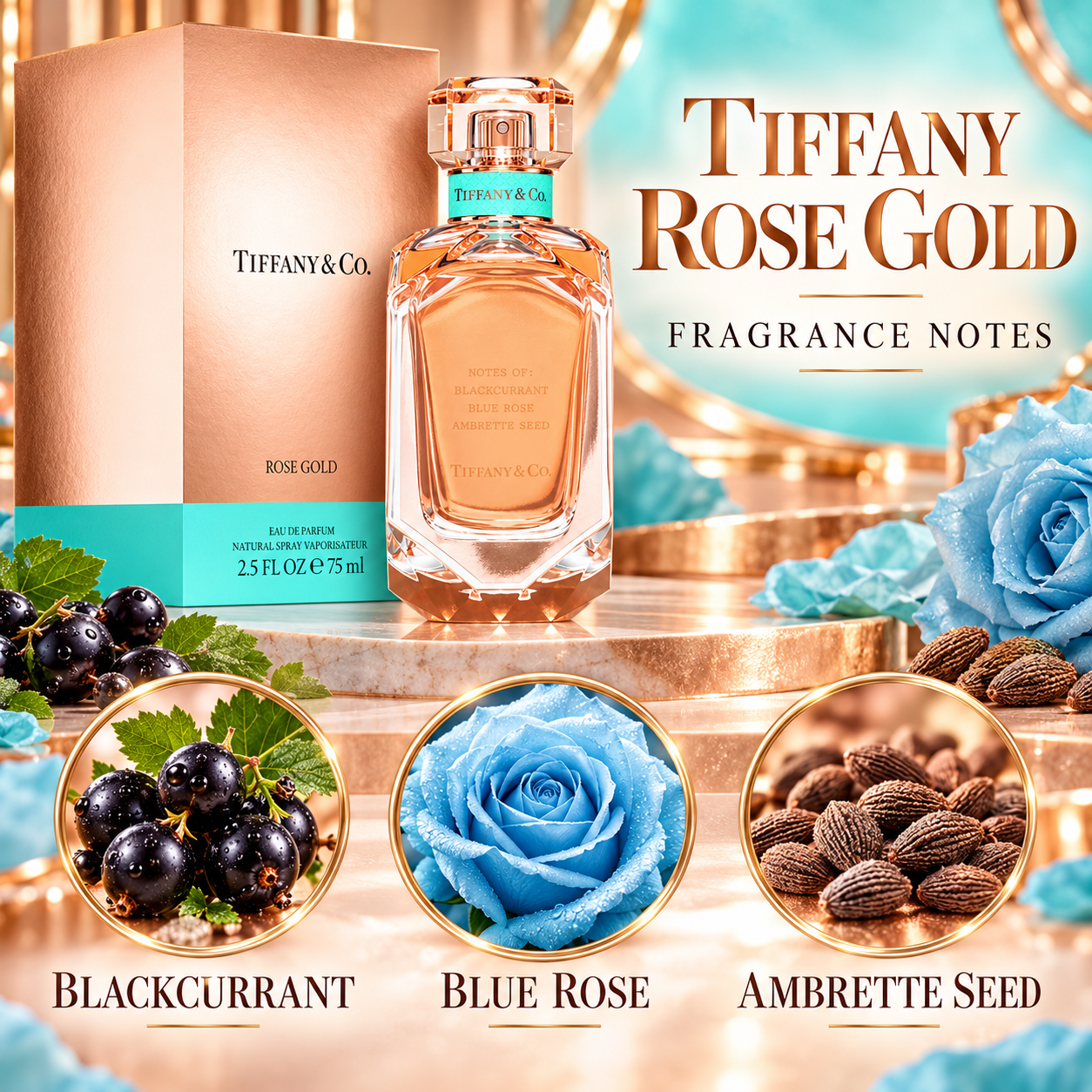 Co. Rose Gold by Tiffany 2.5 Oz Eau De Parfum Spray for Women enhanced image 1