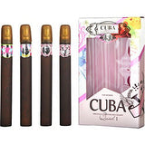 Quad 1 Heartbreaker, La Vida, Victory, Vip by Cuba 1.17 Oz for Women 4 Pc Set