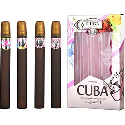Quad 1 Heartbreaker, La Vida, Victory, Vip by Cuba 1.17 Oz for Women 4 Pc Set