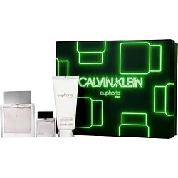 Calvin Klein Euphoria 3Pcset 3.4 Oz Eau De Toilette Spray / 15Ml Eau De Toilette Spray / 3.4 Oz Asb for Men