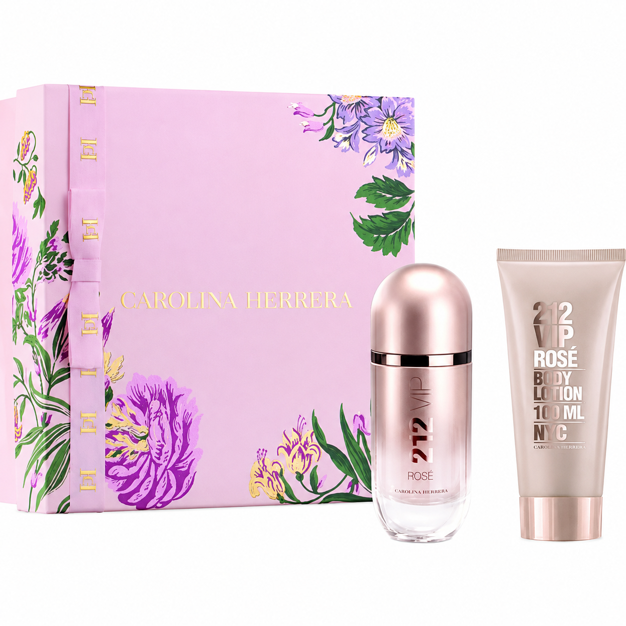 Ch 212 Vip Rose 2 Pc Set EDP Spray 2.7, Bl 3.4 Oz - Hard Box Perfume by Carolina Herrera for Women
