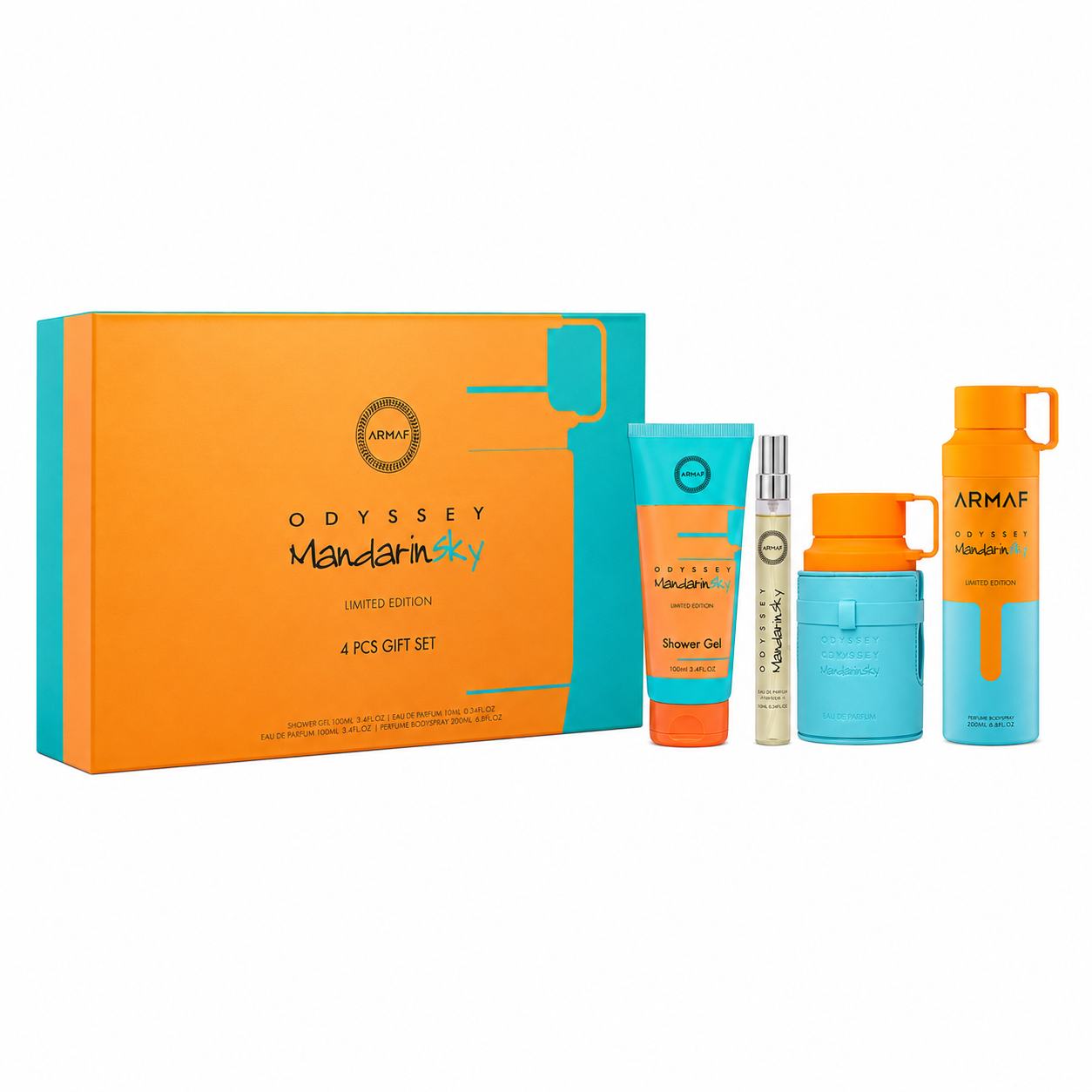 Club Odyssey Aqua Men Sg by Armaf 3.4 Oz Eau De Parfum Spray for Men 4 Pc Set