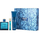 Versace Eros 3Pcset 3.4 Oz Eau De Parfum Spray / 5 Oz Oz Sg / 10Ml Eau De Parfum Spray By Versace For Men