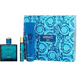 Versace Eros by Versace Gift Set 3 Pcs With 3.4 Oz Eau De Parfum Mini Spray