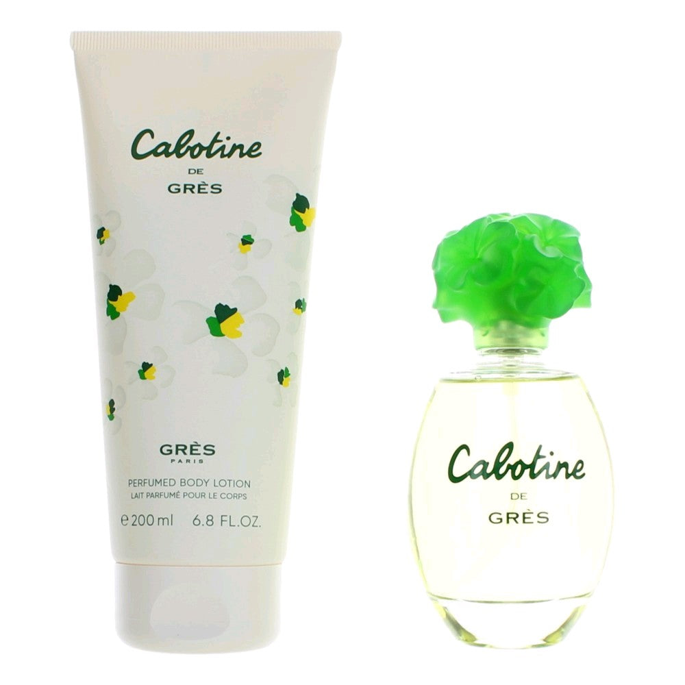 Cabotine by Parfums Gres Travel Set (3.4 oz Eau De Toilette Spray & 6.8 oz Body Lotion) for Women