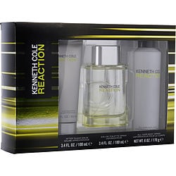 Kenneth Cole Reaction By Kenneth Cole 3 Piece Gift Set - 3.4 Oz Eau De Toilette Spray, 6.0 Oz All Over Body Spray, 3.4 Oz After Shave Balm For Men In Gift Set