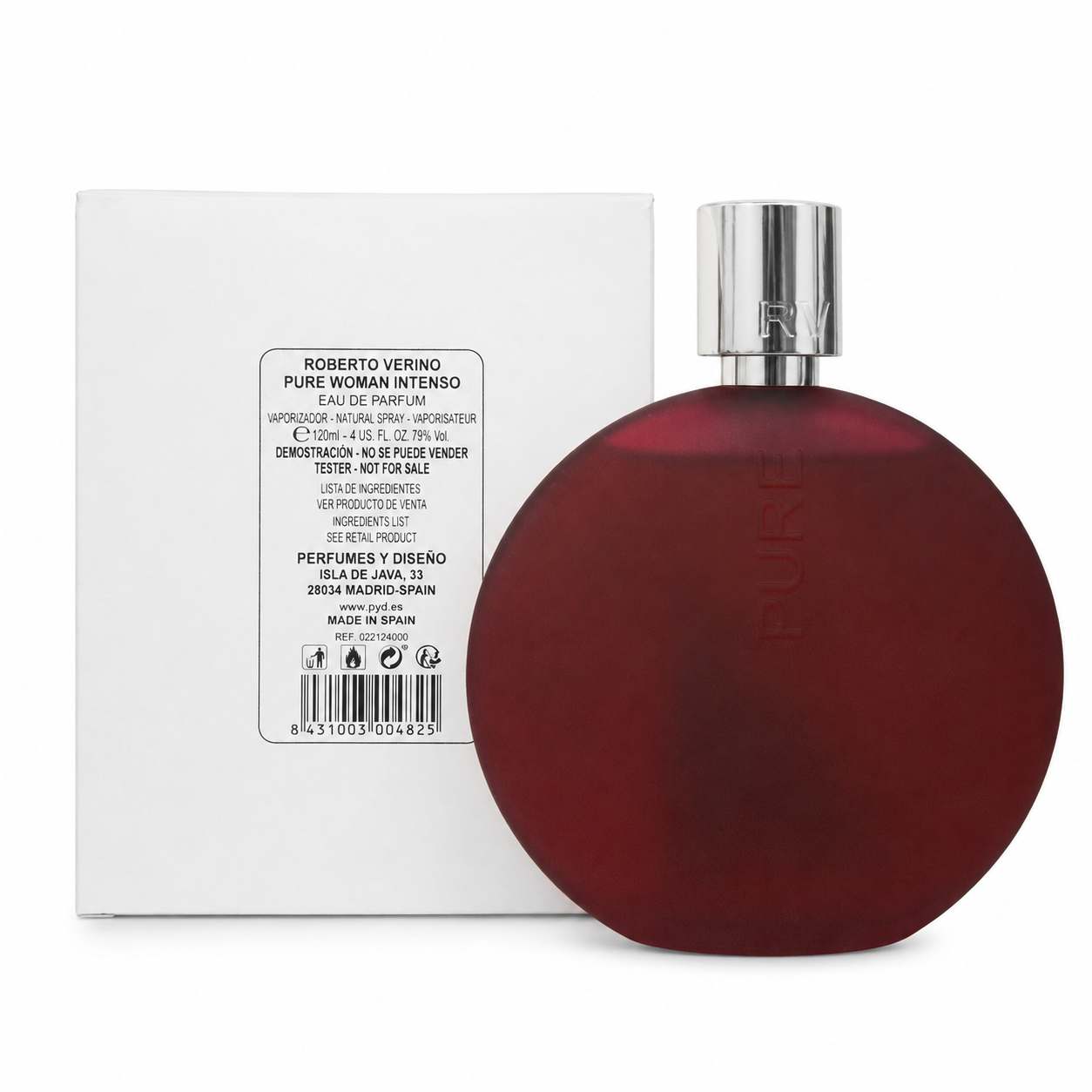 Pure Women Intenso (with Cap) By Roberto Verino 4.0 Oz Eau De Parfum Spray for Women Tester