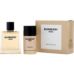 Hero Deodorant Stk Picture Box by Burberry 3.4 Oz Eau De Toilette Spray for Men 2 Pc Set