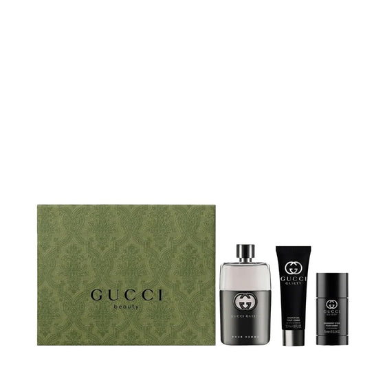 Gucci Guilty by Gucci Gift Set (3 Oz Eau De Toilette Sp & Deo & S/gel) for Men