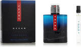 Prada Luna Rossa Ocean by Prada Travel Set (3.3 Oz Eau De Toilette Sp & Mini) for Men