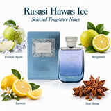Hawas Ice by Rasasi 3.38 Oz Eau De Parfum Spray In Box for Men
