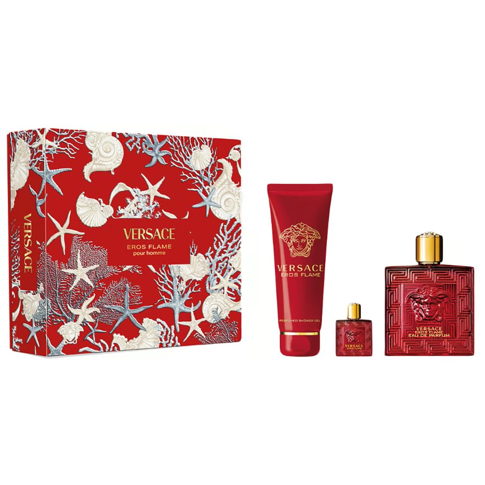 Versace Eros Flame by Versace Gift Set 3 Pcs for Men