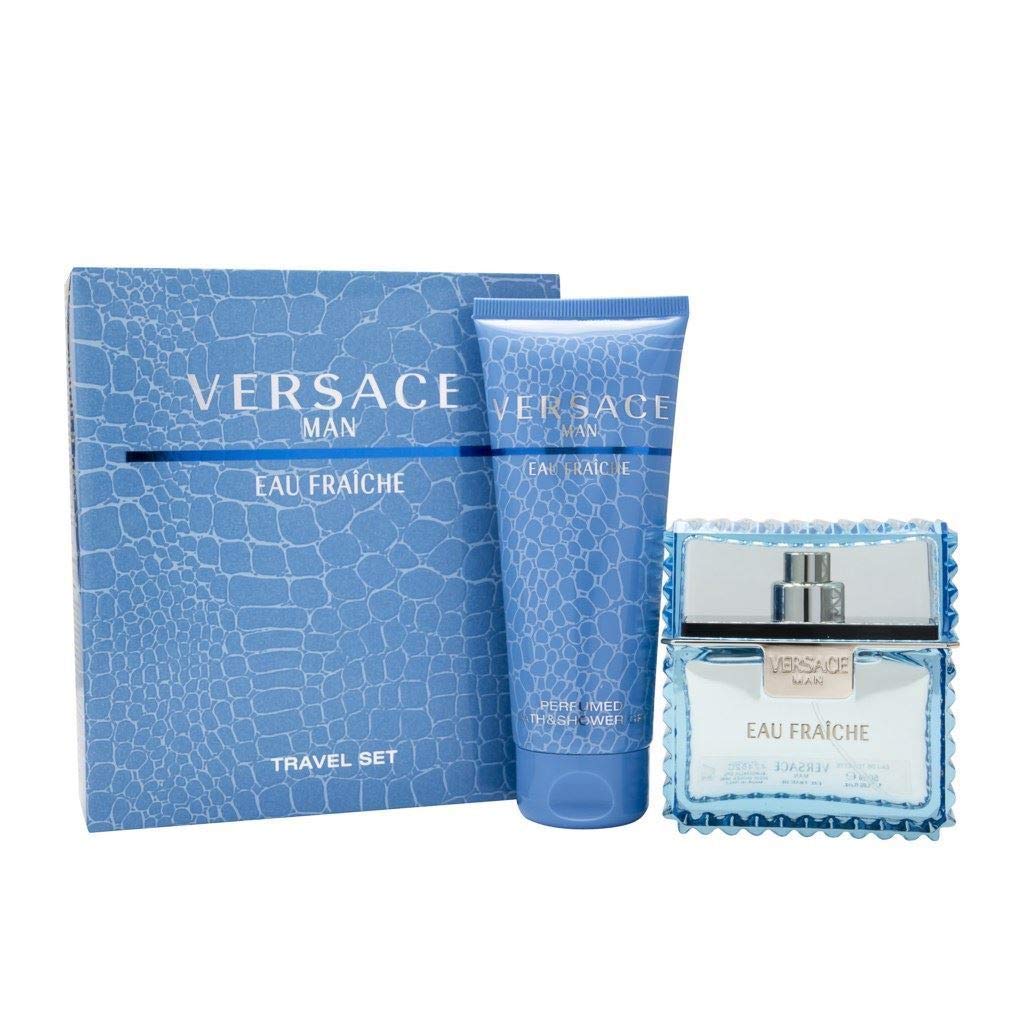 Versace Eau Fraiche by Versace Travel Set 2 Pcs for Men (1.7 Eau De Toilette Sp & Shower Gel)