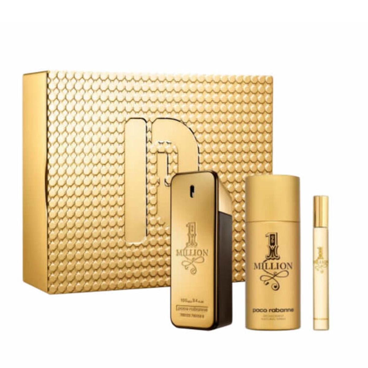 1 Million by Paco Rabanne Travel Set (3.4 oz EDT Spray & 0.68 oz EDT Spray) for Men