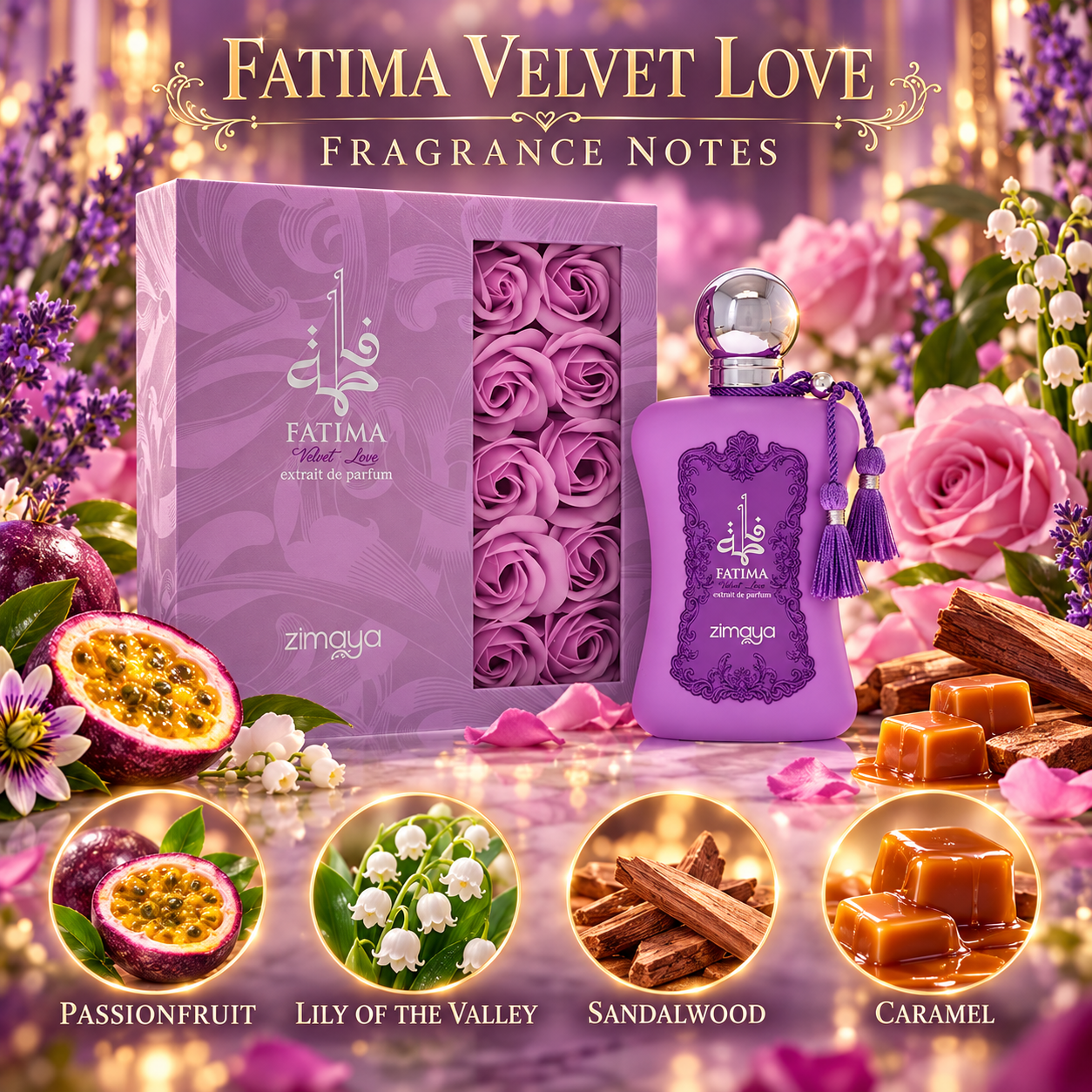 Zimaya Fatima Velvet Love by Afnan 3.4 Oz Eau De Parfum Spray for Women enhanced image 1