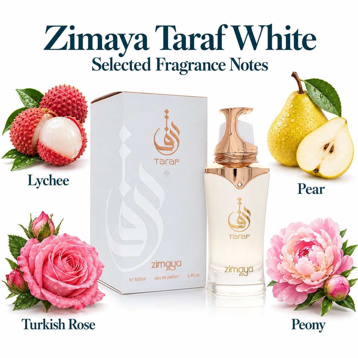 Zimaya Taraf White by Afnan 3.4 Oz Eau De Parfum Spray for Unisex enhanced image 1