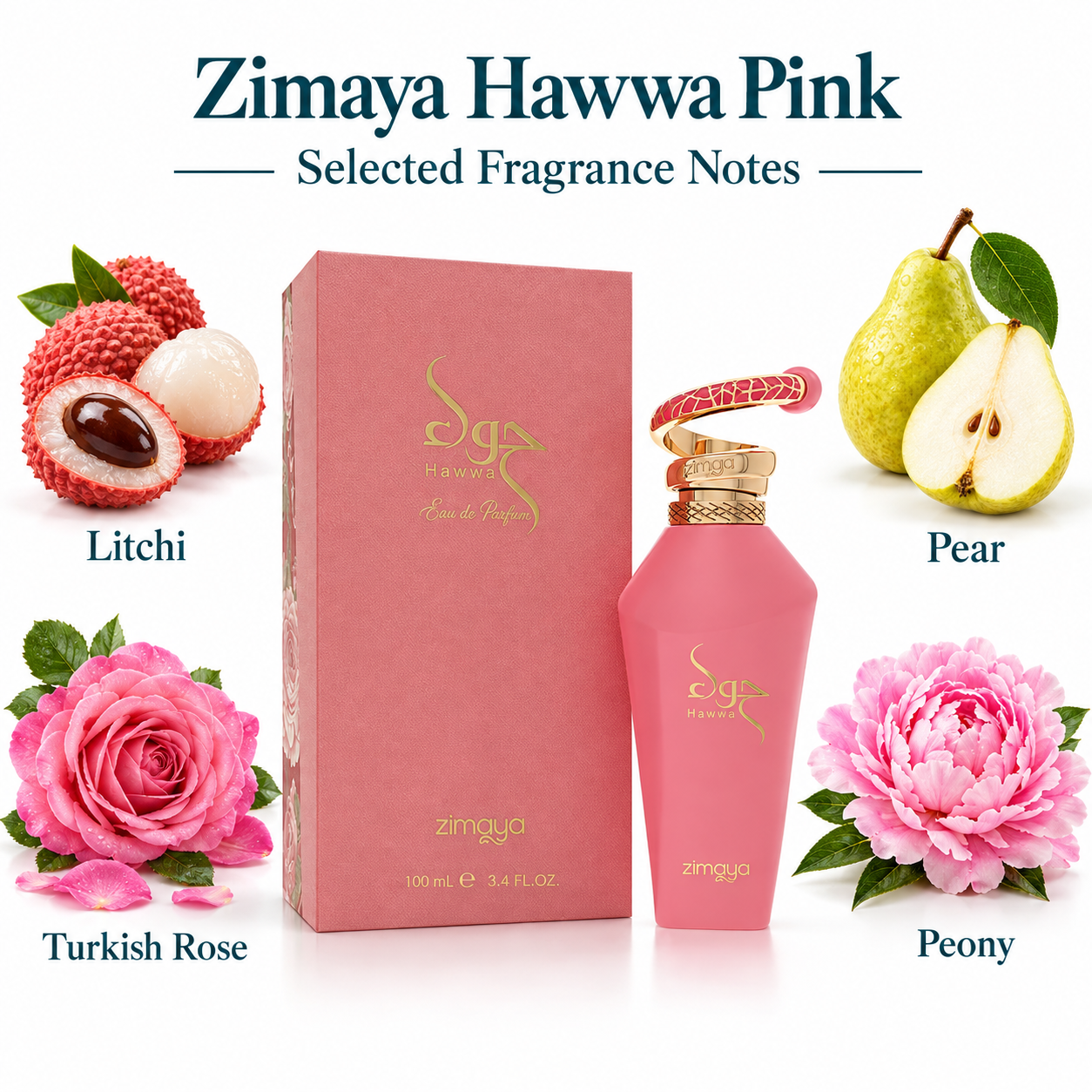 Zimaya Hawwa Pink by Afnan 3.4 Oz Eau De Parfum Spray for Unisex enhanced image 1