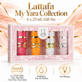 Yara Collection Yara, Moi, Tous, Candy / Ea by Lattafa 0.84 Oz Eau De Parfum Spray for Women 4 Pc Set