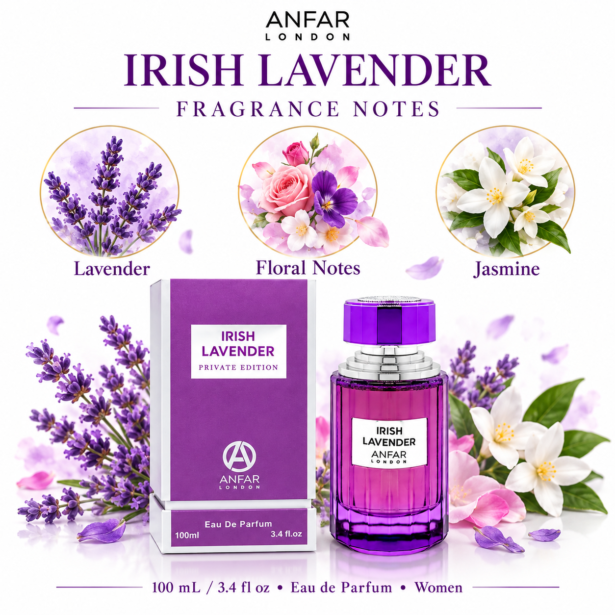 London Irish Lavender by Anfar 3.4 Oz Eau De Parfum Spray for Women enhanced image 1