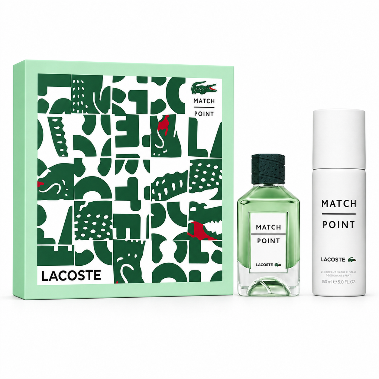 Lacoste Match Point 2 Pc Gift Set (3.3 EDT Spray & 5 oz Deo) for Men