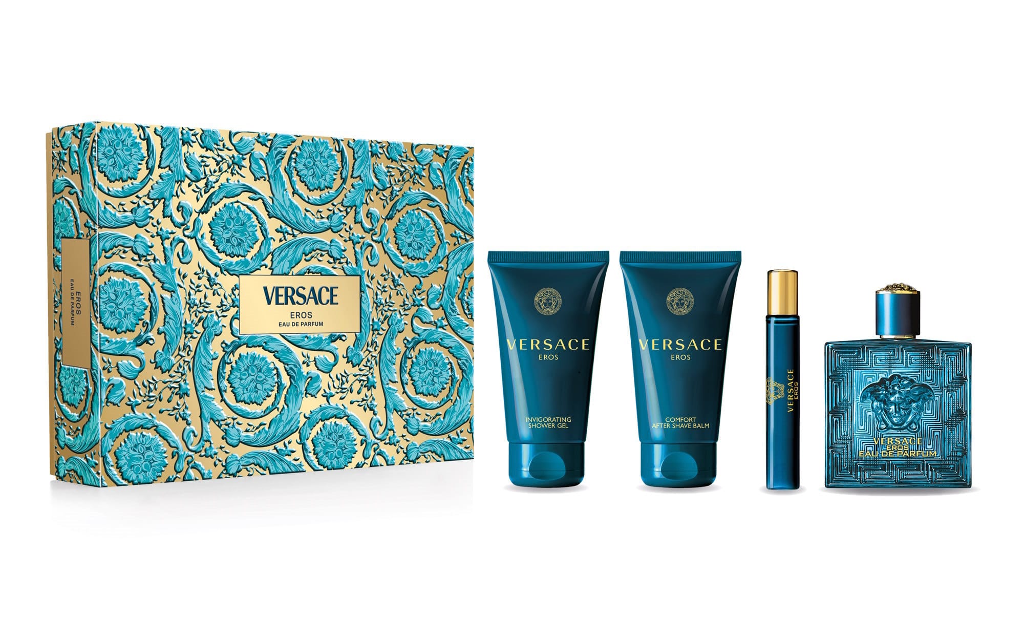 Versace Eros by Versace Gift Set 4 Pc Eau De Parfum for Men