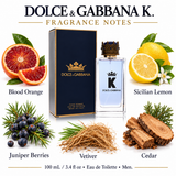 K by Dolce & Gabbana 3.3 Oz Eau De Toilette Spray In Box for Men