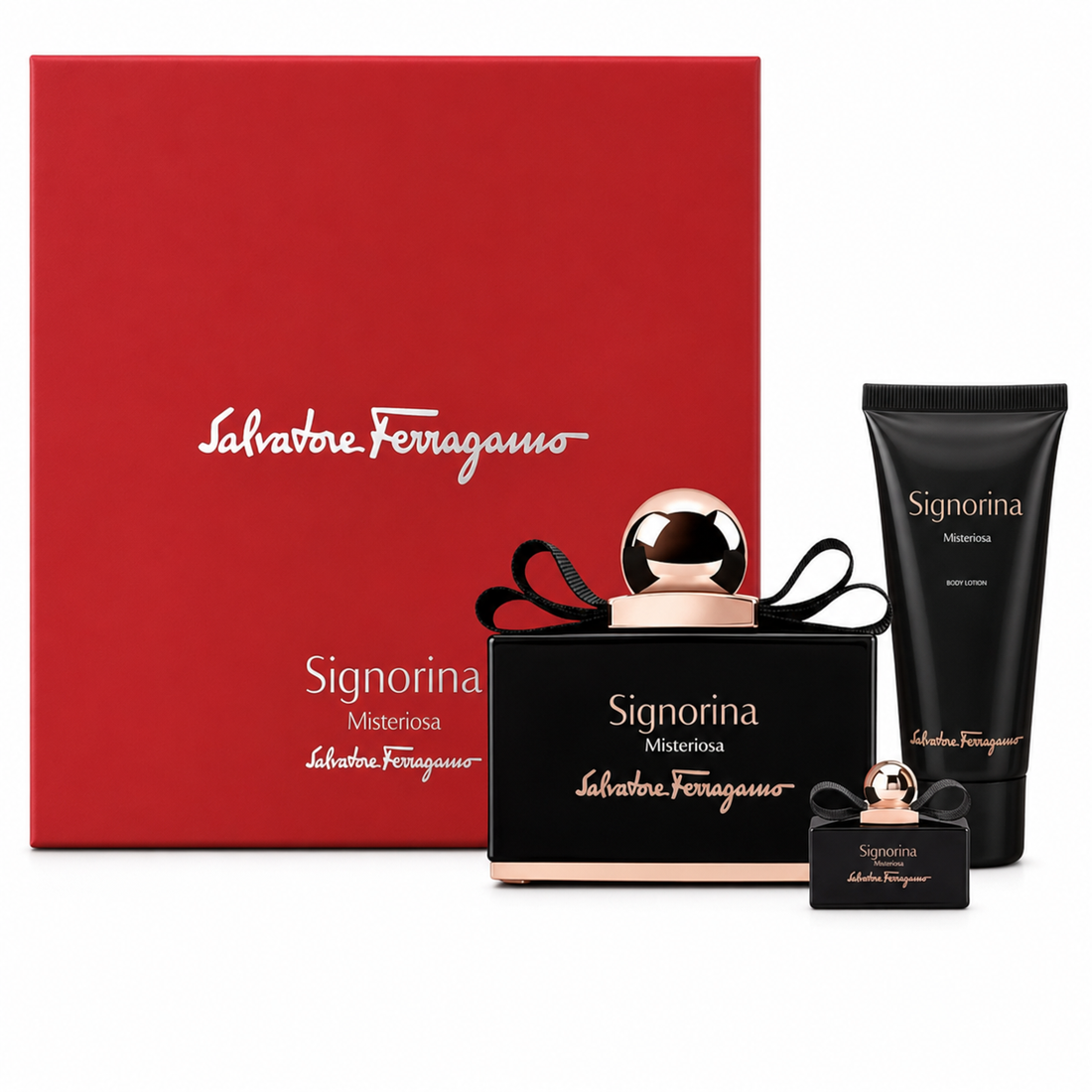 Salvadore Ferragamo Signorina Misteriosa 3 Pc Set EDP Spray 3.4, Bl 1.7, Spray 0.17 Oz Perfume by Ferragamo for Women