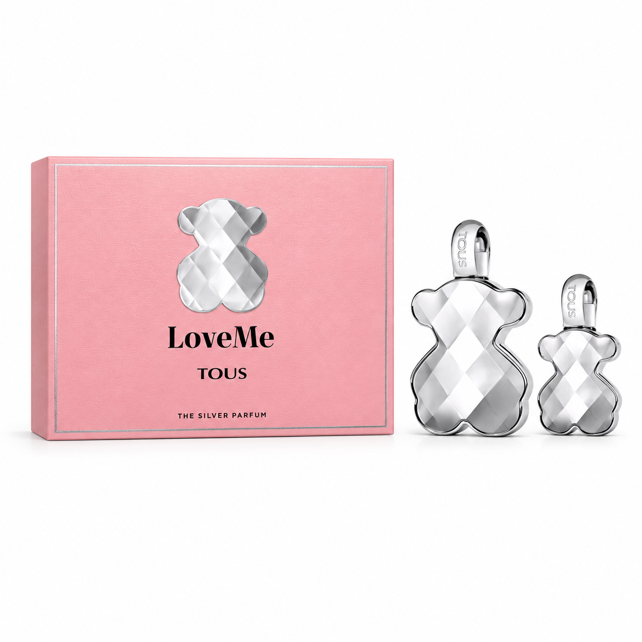 Love Me The Silver 3.0 by Tous 1.0 Oz Eau De Parfum Spray for Women 2 Pc Set