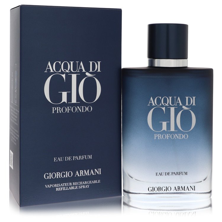 Acqua Di Gio Profondo by Giorgio Armani 3.3 Oz Eau De Parfum Spray Refillable for Men