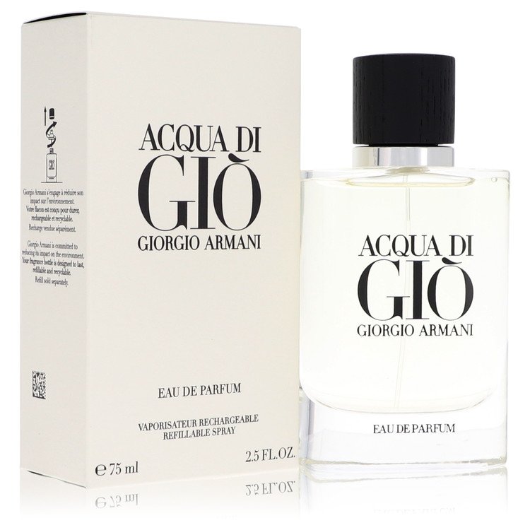 Acqua Di Gio by Giorgio Armani 2.5 Oz Eau De Parfum Refillable Spray for Men