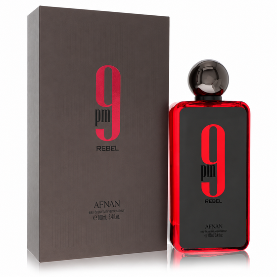 Afnan 9 PM Rebel bottle and retail box