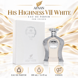 Vii Highness White by Afnan 3.4 Oz Eau De Parfum Spray for Unisex