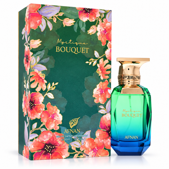 Afnan Mystique Bouquet bottle and retail box