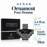 Ornament Pour Homme by Afnan 3.4 Oz Eau De Parfum Spray for Men