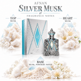 Afnan Silver Musk by Afnan 15 Ml Perfume Oil for Unisex